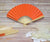 9" Orange Paper Hand Fans w/ Beige Organza Bag (Combo 10 Pack) - AsianImportStore.com - B2B Wholesale Lighting and Decor