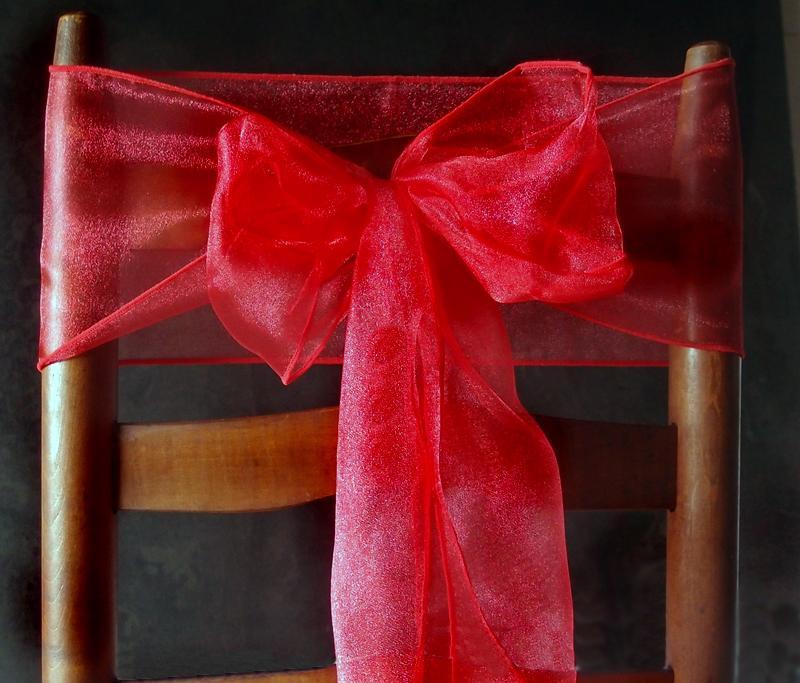 Red Organza Chair Sashes, 9FT (100 PACK) - AsianImportStore.com - B2B Wholesale Lighting and Décor