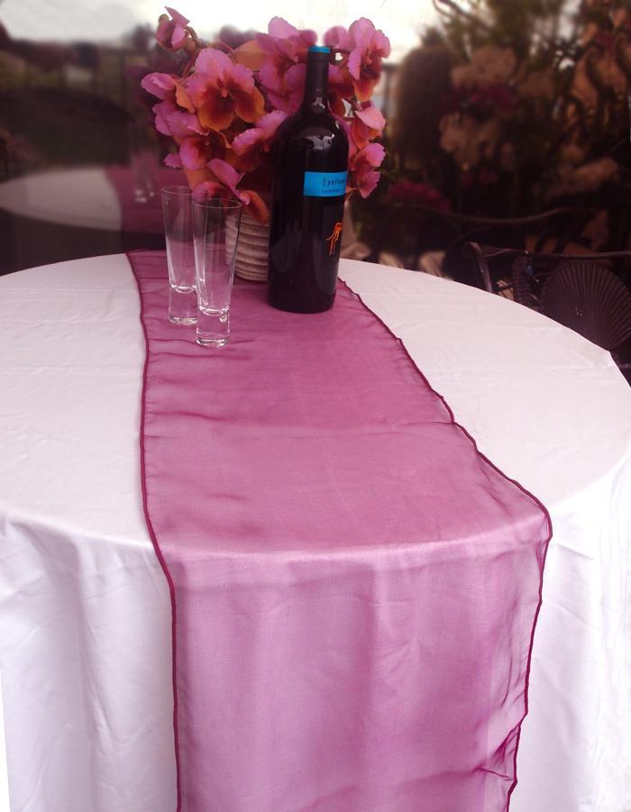 12"x 108" Burgundy Wine Organza Table Runner (20 PACK) - AsianImportStore.com - B2B Wholesale Lighting and Décor