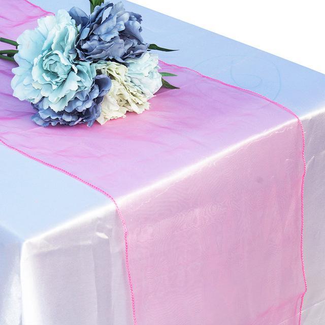 12"x 108" Pink Organza Table Runner (100 PACK) - AsianImportStore.com - B2B Wholesale Lighting and Décor