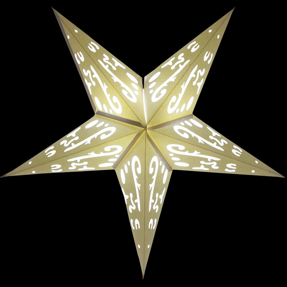 3-PACK + Cord | White Harmony 24" Illuminated Paper Star Lanterns and Lamp Cord Hanging Decorations - AsianImportStore.com - B2B Wholesale Lighting and Decor