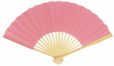 BULK PACK (50) 9" Pink Silk Hand Fans for Weddings - AsianImportStore.com - B2B Wholesale Lighting and Decor