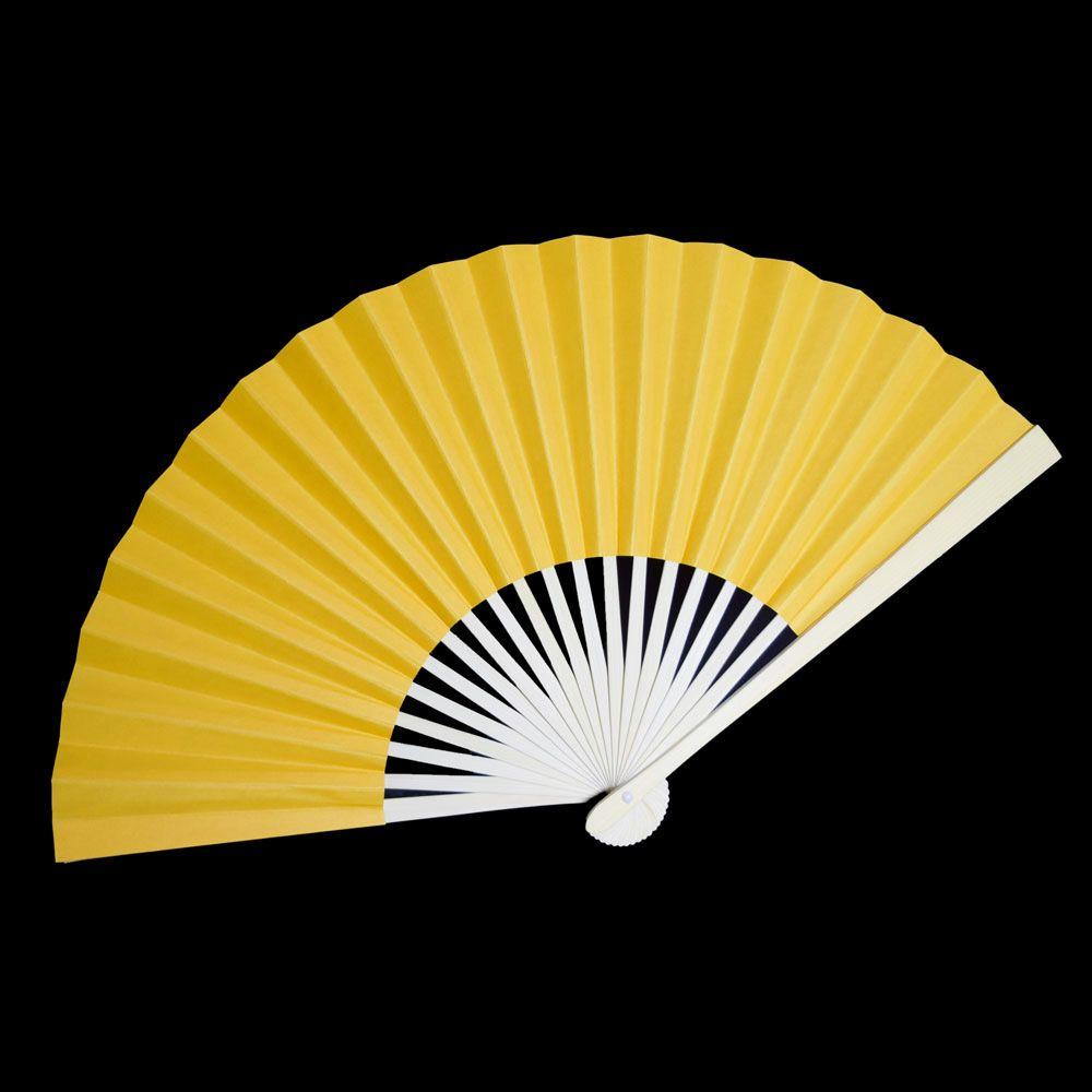 (Discontinued) (100 PACK) 9" Yellow-Orange Paper Hand Fans for Weddings, Premium Paper Stock