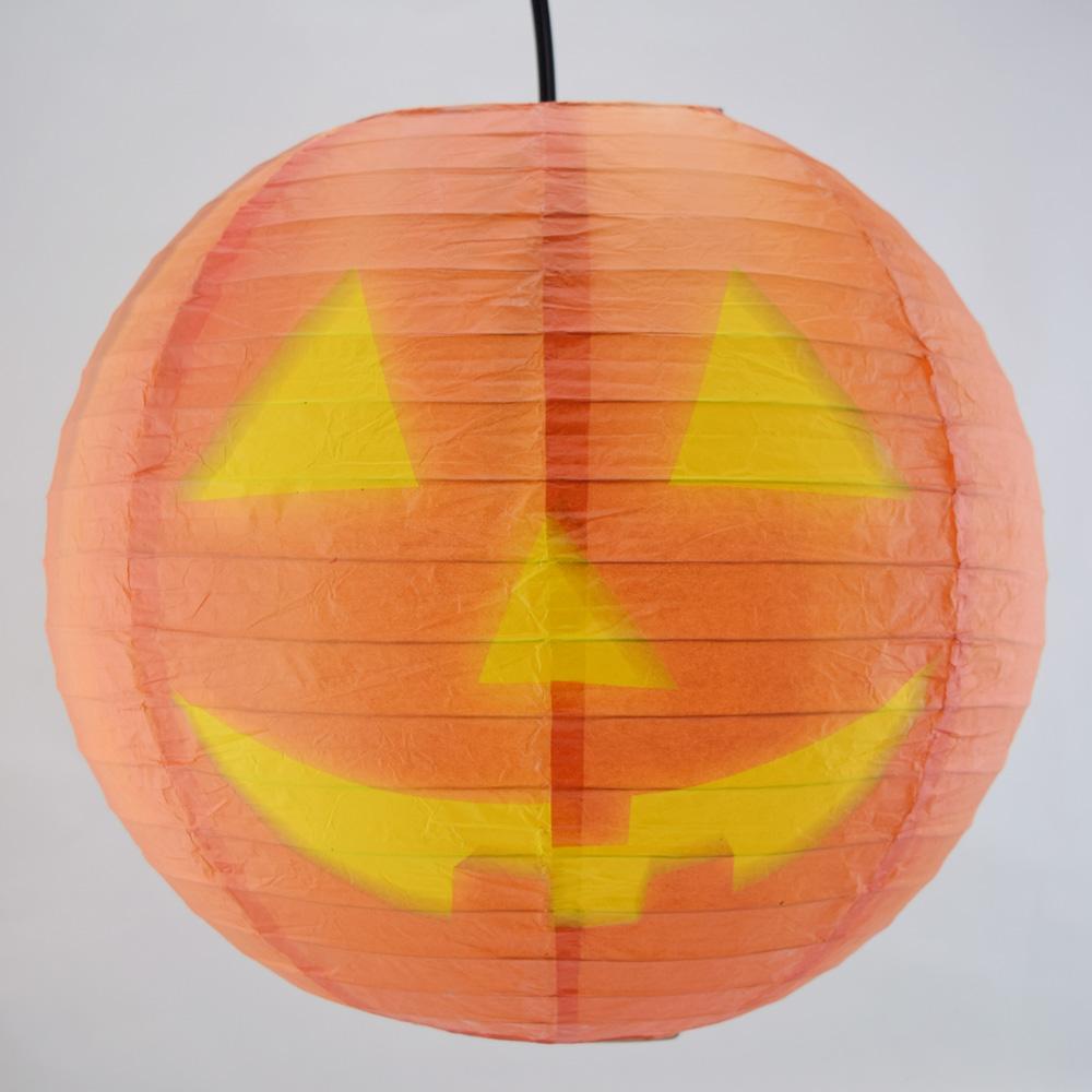 14" Jack-O-Lantern Pumpkin Halloween Paper Lantern, Design by Esper - AsianImportStore.com - B2B Wholesale Lighting and Decor