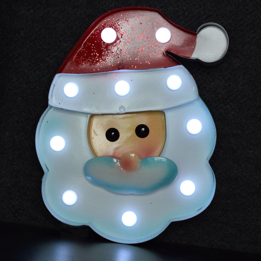  Santa Claus Christmas Holiday Metal Marquee Light Sign, 10.5 Inch, Battery Operated - AsianImportStore.com - B2B Wholesale Lighting and Decor