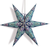 24" Turquoise Blue Peacock Glitter 6-Point Paper Star Lantern, Hanging