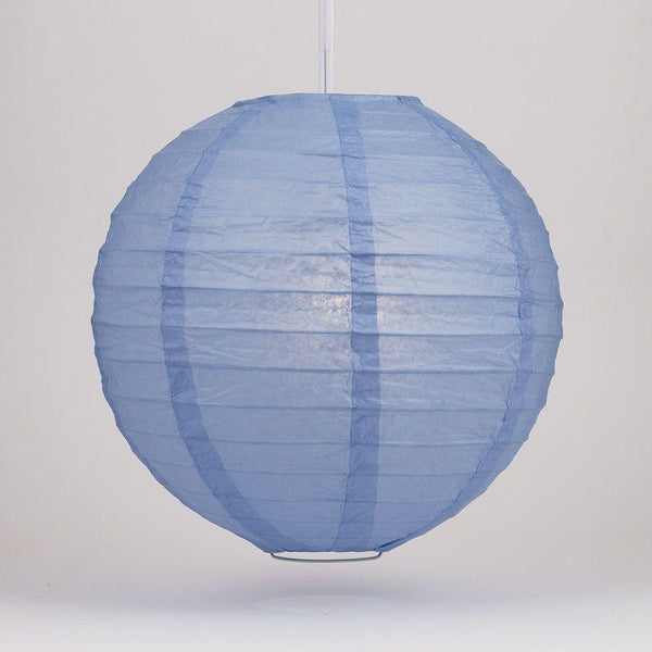 16" Serenity Blue Round Paper Lantern, Even Ribbing, Chinese Hanging Decoration for Weddings and Parties - AsianImportStore.com - B2B Wholesale Lighting and Decor
