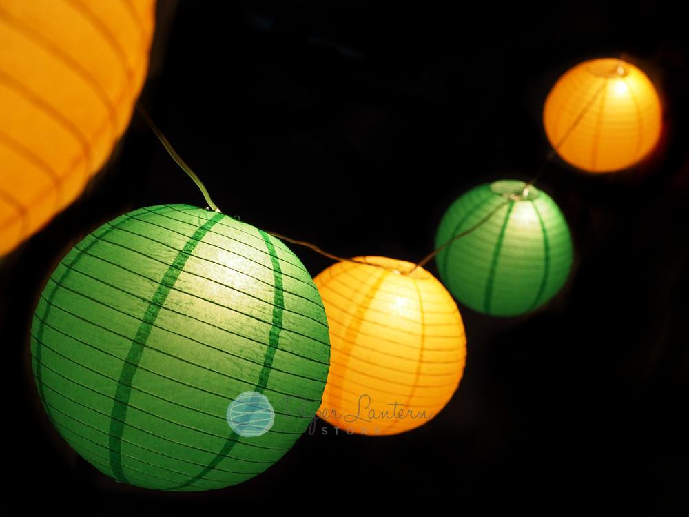 12" St. Patrick's Day Paper Lantern String Light COMBO Kit (21 FT) - AsianImportStore.com - B2B Wholesale Lighting and Decor