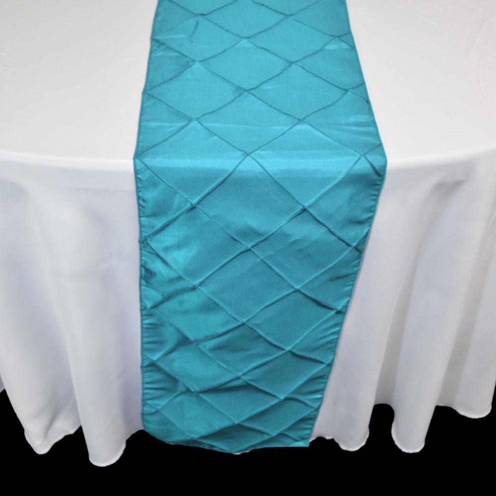 Turquoise Pintuck Chameleon Table Runner - 12 x 108 Inch (20 PACK) - AsianImportStore.com - B2B Wholesale Lighting and Décor