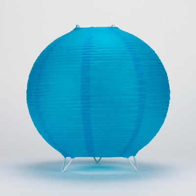 Turquoise Blue Round Centerpiece Candle Lantern w/ Fine Lines - AsianImportStore.com - B2B Wholesale Lighting and Decor