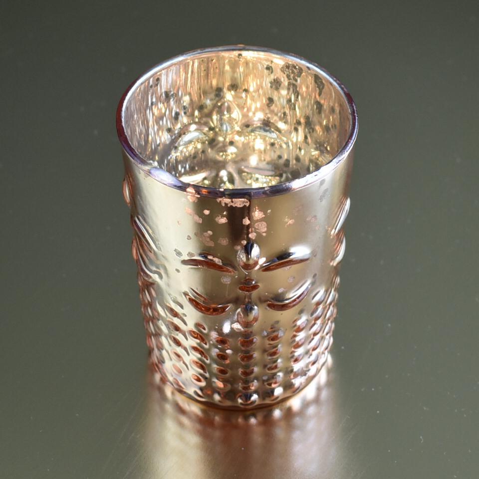 Fleur Mercury Glass Tealight Holder (Rose Gold Pink, Single) For Use with Tea Lights - For Home Decor, Parties and Wedding Decorations - AsianImportStore.com - B2B Wholesale Lighting and Decor