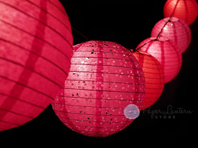 8" Valentine's Day Red and Pink Mix Paper Lantern String Light COMBO Kit (12 FT, EXPANDABLE, White) - AsianImportStore.com - B2B Wholesale Lighting and Decor