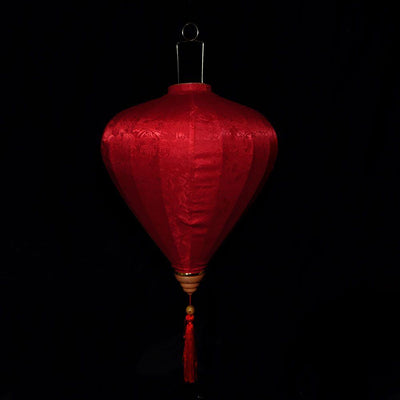 Extra Large Red Vietnamese Silk Lantern, Garlic Umbrella Shaped - AsianImportStore.com - B2B Wholesale Lighting and Decor
