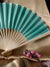 9" Water Blue Silk Hand Fans for Weddings (10 Pack) - AsianImportStore.com - B2B Wholesale Lighting and Decor