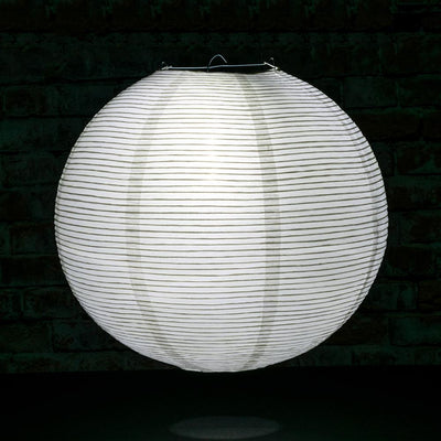 14" White Fine Line Premium Even Ribbing Paper Lantern, Extra Sturdy - AsianImportStore.com - B2B Wholesale Lighting and Decor
