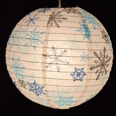 14" White Snowflake Christmas Holiday Paper Lantern - AsianImportStore.com - B2B Wholesale Lighting and Decor