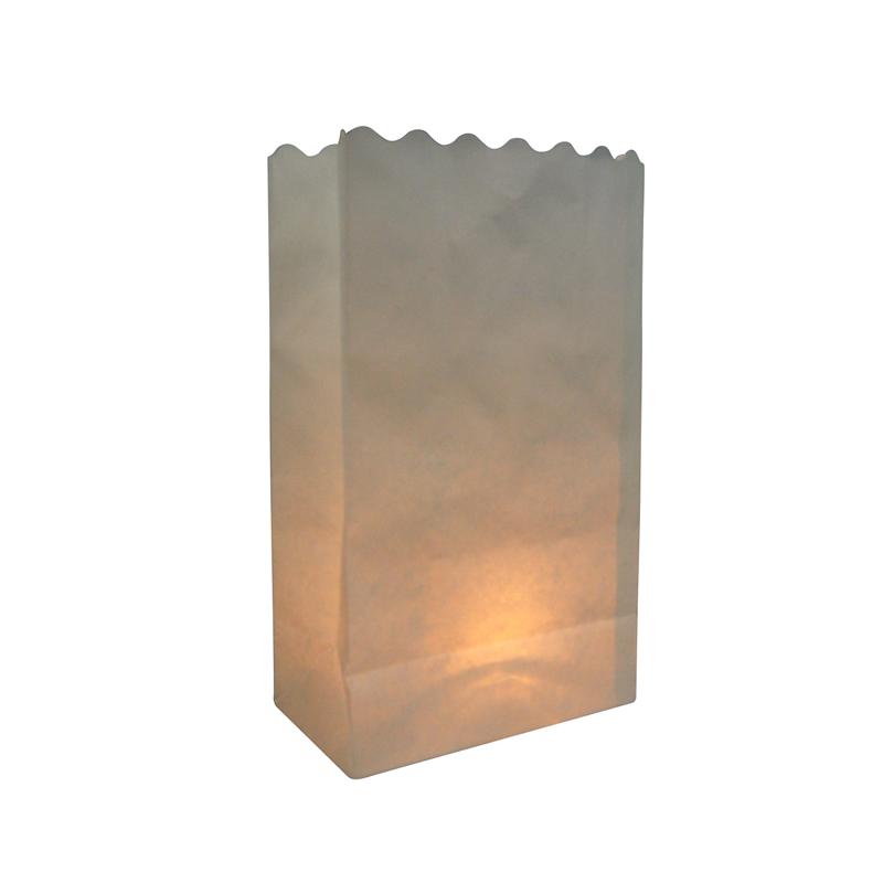 White Solid Color Paper Luminaries / Luminary Lantern Bags Path Lighting (10 PACK) - AsianImportStore.com - B2B Wholesale Lighting and Decor