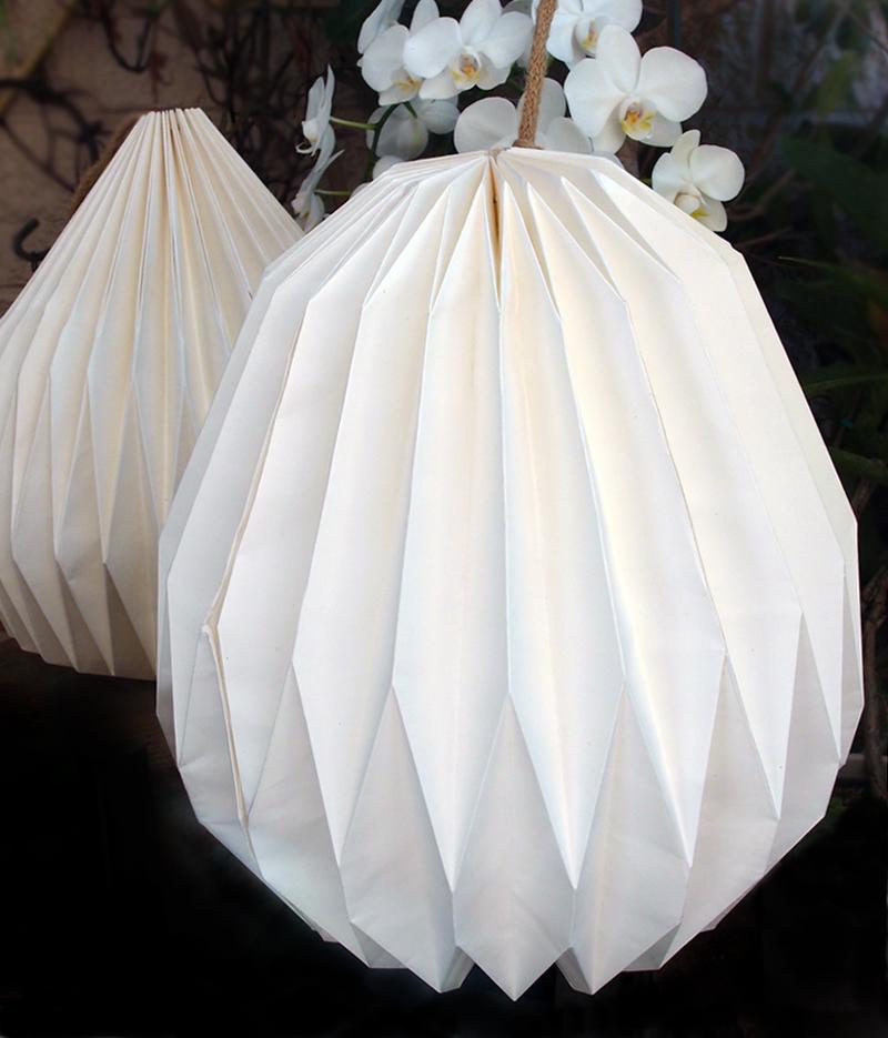 White Walnut Shaped Paper Shade - AsianImportStore.com - B2B Wholesale Lighting and Decor