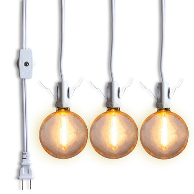 Star Lantern Triple Socket White Pendant Light Lamp Cord, Switch, 19 Ft - Electrical Swag Light Kit