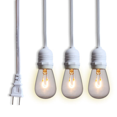 Triple Socket White Weatherproof Outdoor Pendant Light Lamp Cord for Lanterns, E26, 19 FT