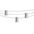 BLOWOUT 51 Ft | 50 Socket White Outdoor Patio Bistro String Light Cord With Clear Globe Bulbs - E12 C7 Base, UL Listed