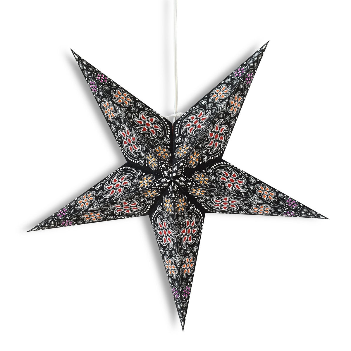 24" Black Multi-Color Winds Paper Star Lantern, Hanging Wedding & Party Decoration - AsianImportStore.com - B2B Wholesale Lighting and Decor