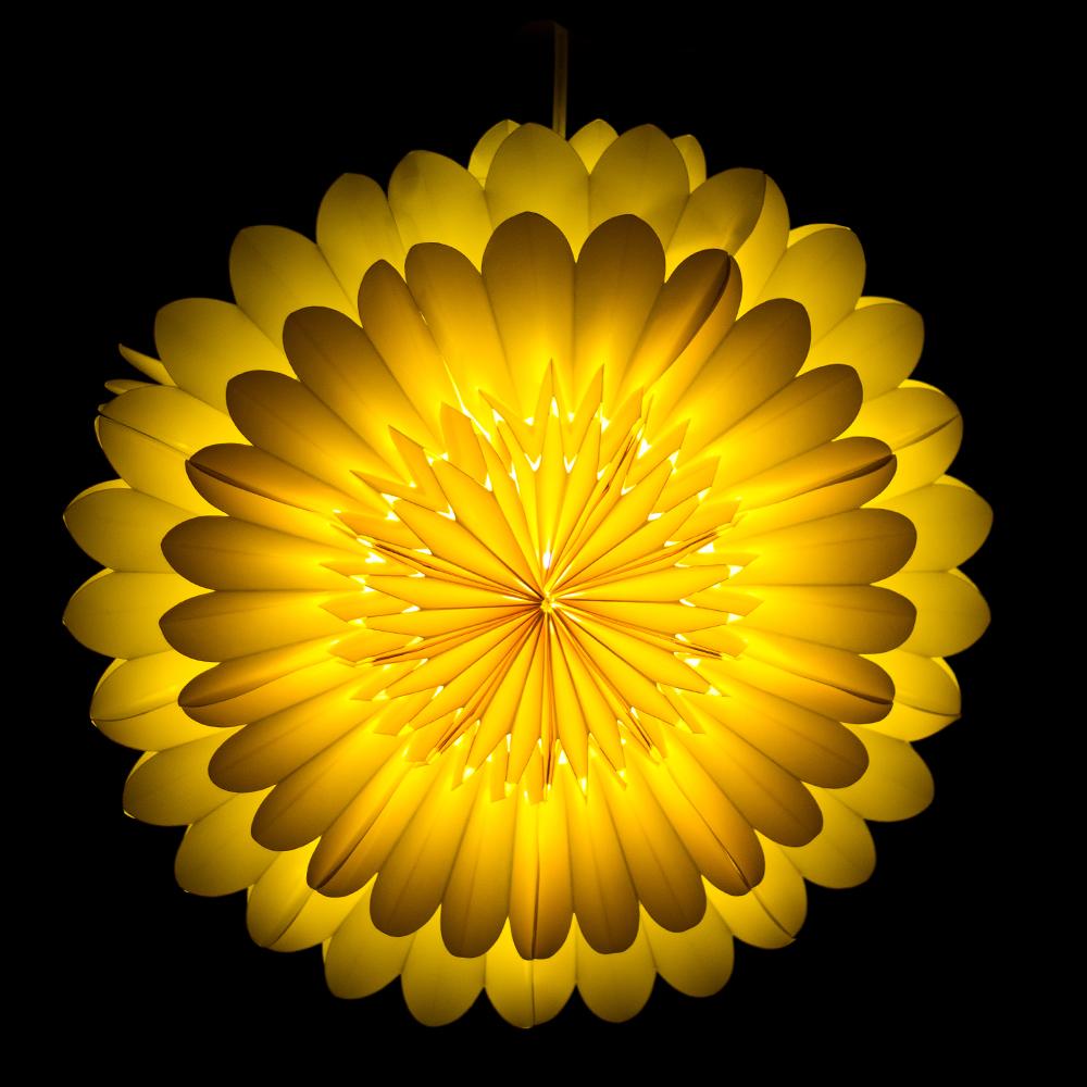  18" Yellow Lotus Premium Handcrafted Paper Flower Lantern Light Decoration - AsianImportStore.com - B2B Wholesale Lighting and Decor