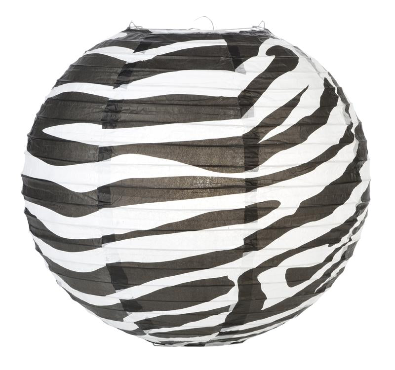 14" Zebra Print Paper Lantern - AsianImportStore.com - B2B Wholesale Lighting and Decor