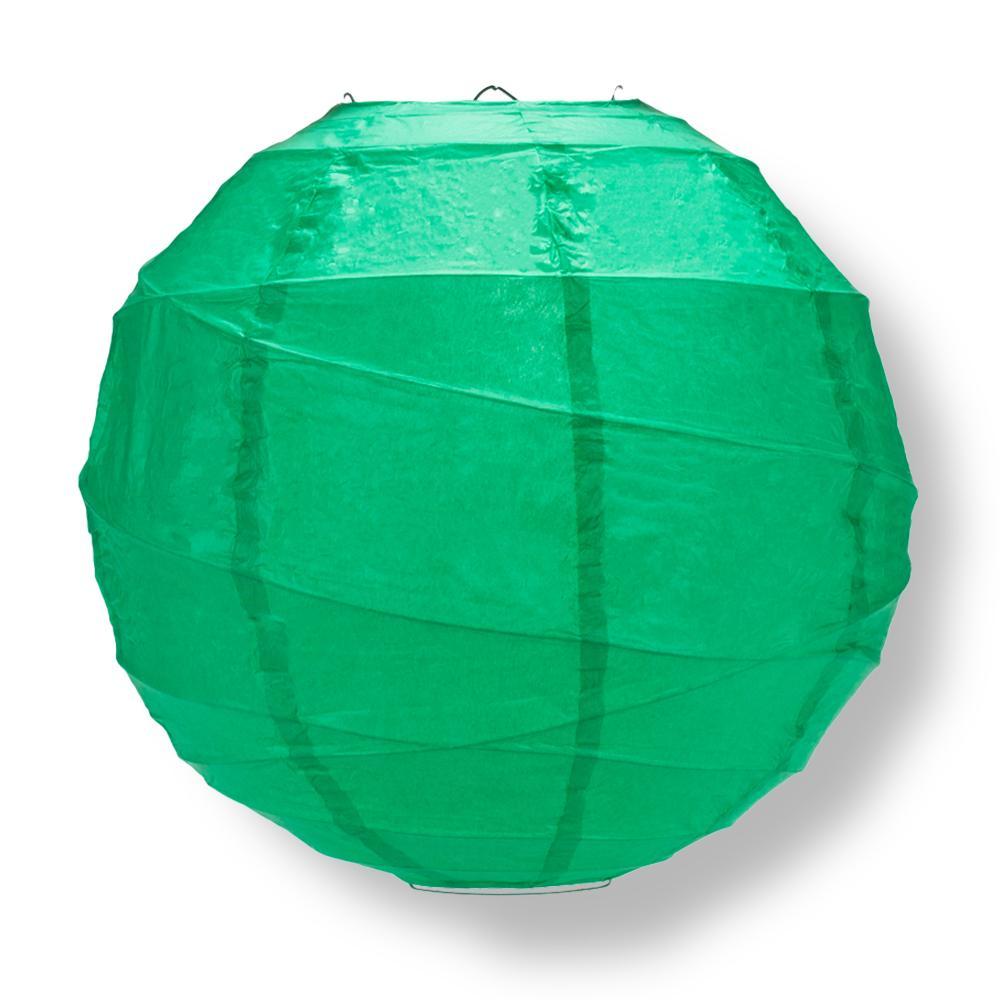 Arcadia Teal Green Round Crisscross Ribbing Paper Lanterns