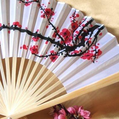 Cherry Blossom Silk Folding Hand Fan