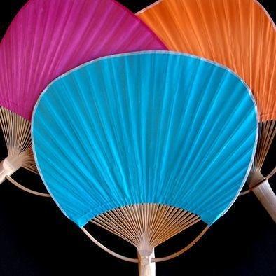 Solid Colored Paddle Hand Fans