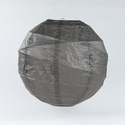 BLOWOUT 5-PACK 10" Driftwood Grey Round Paper Lantern, Crisscross Ribbing, Chinese Hanging Wedding & Party Decoration