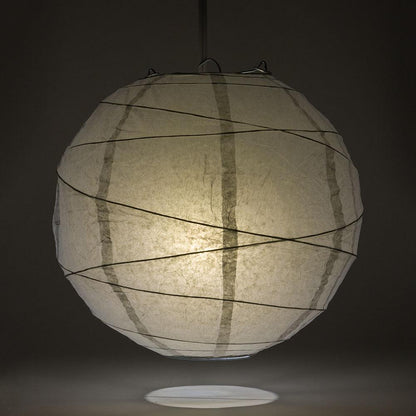 BLOWOUT 5-PACK 24" Gray / Grey Round Paper Lantern, Crisscross Ribbing, Chinese Hanging Wedding & Party Decoration