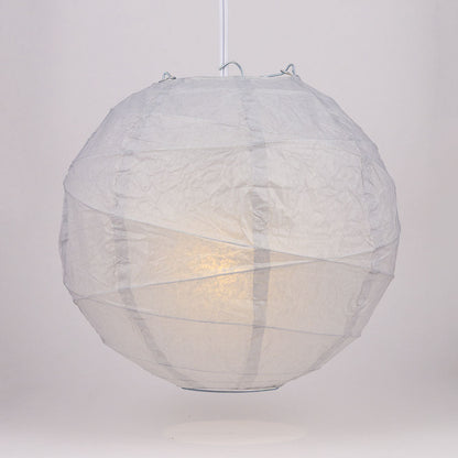 24" Gray / Grey Round Paper Lantern, Crisscross Ribbing, Chinese Hanging Wedding & Party Decoration - PaperLanternStore.com - Paper Lanterns, Decor, Party Lights & More