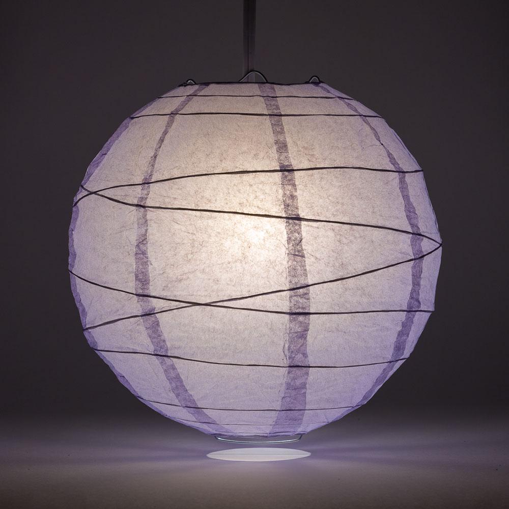 5-PACK 16" Lavender Round Paper Lantern, Crisscross Ribbing, Chinese Hanging Wedding & Party Decoration