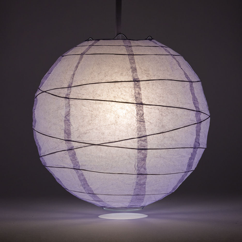 24" Lavender Round Paper Lantern, Crisscross Ribbing, Chinese Hanging Wedding & Party Decoration - PaperLanternStore.com - Paper Lanterns, Decor, Party Lights & More