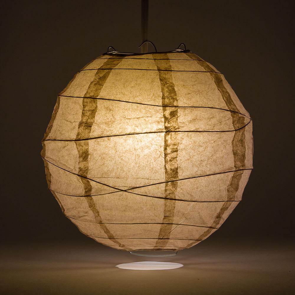 BULK PACK (12) 16" Dusty Sand Rose Round Paper Lantern, Crisscross Ribbing, Chinese Hanging Wedding & Party Decoration
