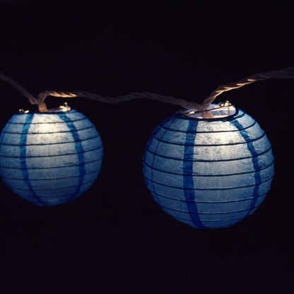 4" Dark Blue Round Paper Lantern, Even Ribbing, Hanging Decoration (10 PACK) - PaperLanternStore.com - Paper Lanterns, Decor, Party Lights & More