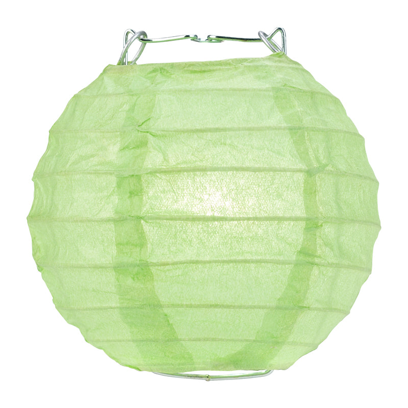 10 Socket Light Lime Green Round Paper Lantern Party String Lights (4" Lanterns, Expandable) - PaperLanternStore.com - Paper Lanterns, Decor, Party Lights & More