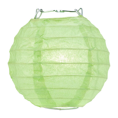 10 Socket Light Lime Green Round Paper Lantern Party String Lights (4" Lanterns, Expandable) - PaperLanternStore.com - Paper Lanterns, Decor, Party Lights & More