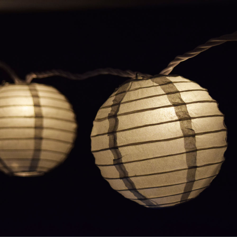 4" Silver Round Paper Lantern, Even Ribbing, Hanging Decoration (10 PACK) - PaperLanternStore.com - Paper Lanterns, Decor, Party Lights & More