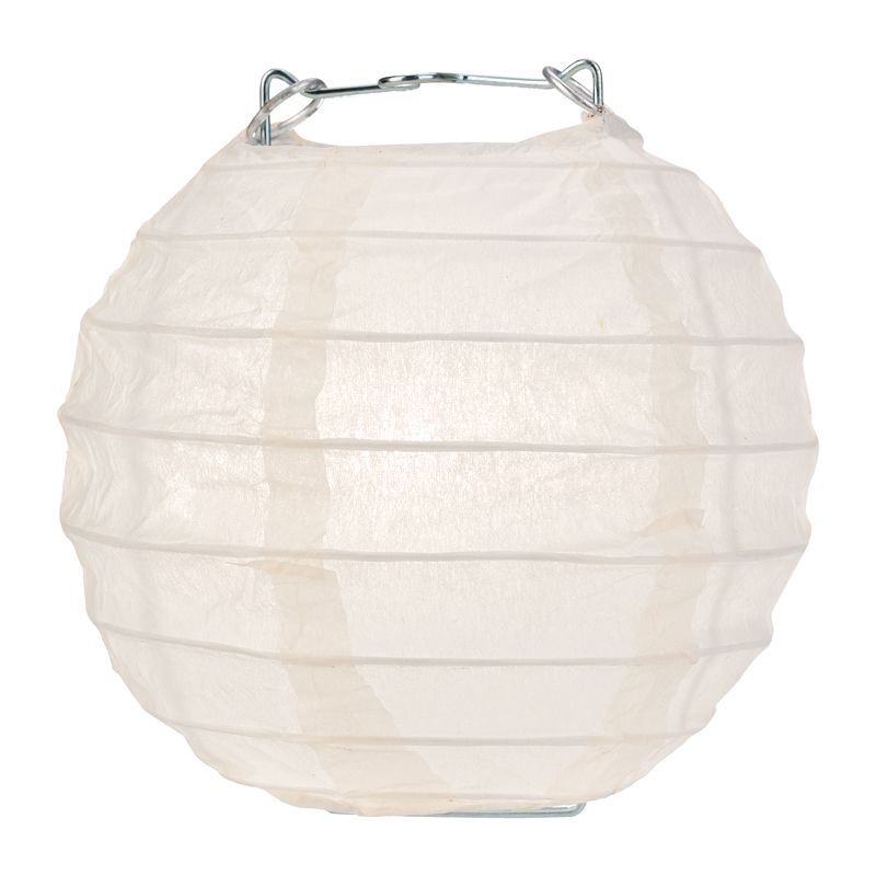 10 Socket Beige Round Paper Lantern Party String Lights (4" Lanterns, Expandable) - PaperLanternStore.com - Paper Lanterns, Decor, Party Lights & More