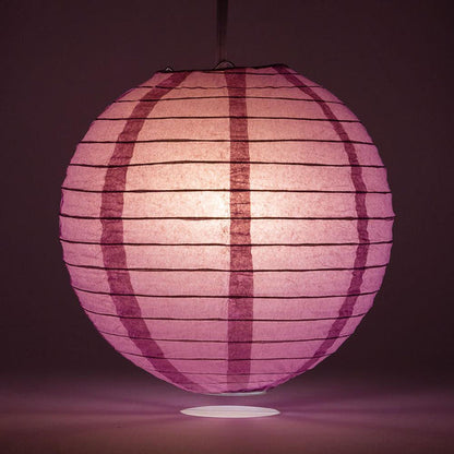 BULK PACK (5) 8" Violet / Orchid Round Paper Lantern, Even Ribbing, Chinese Hanging Wedding & Party Decoration - PaperLanternStore.com - Paper Lanterns, Decor, Party Lights & More