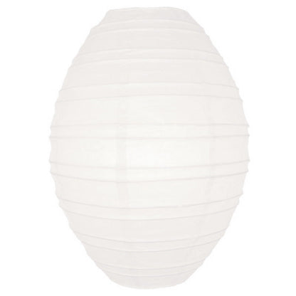 White Kawaii Unique Oval Egg Shaped Paper Lantern, 10-inch x 14-inch