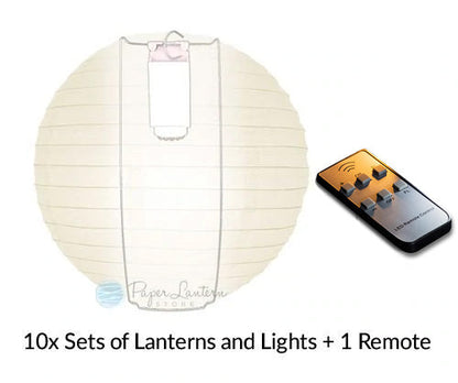 Papaya Crisscross Paper Lantern 10pc Party Pack with Remote Controlled LED Lights Included