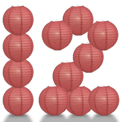 BULK PACK (12) 16" Marsala / Burgundy Wine Round Paper Lantern, Even Ribbing, Chinese Hanging Wedding & Party Decoration - PaperLanternStore.com - Paper Lanterns, Decor, Party Lights & More