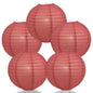 BULK PACK (5) 18" Marsala / Burgundy Wine Round Paper Lantern, Even Ribbing, Chinese Hanging Wedding & Party Decoration - PaperLanternStore.com - Paper Lanterns, Decor, Party Lights & More