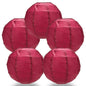 BULK PACK (5) 18" Velvet Red Round Paper Lantern, Crisscross Ribbing, Chinese Hanging Wedding & Party Decoration - PaperLanternStore.com - Paper Lanterns, Decor, Party Lights & More