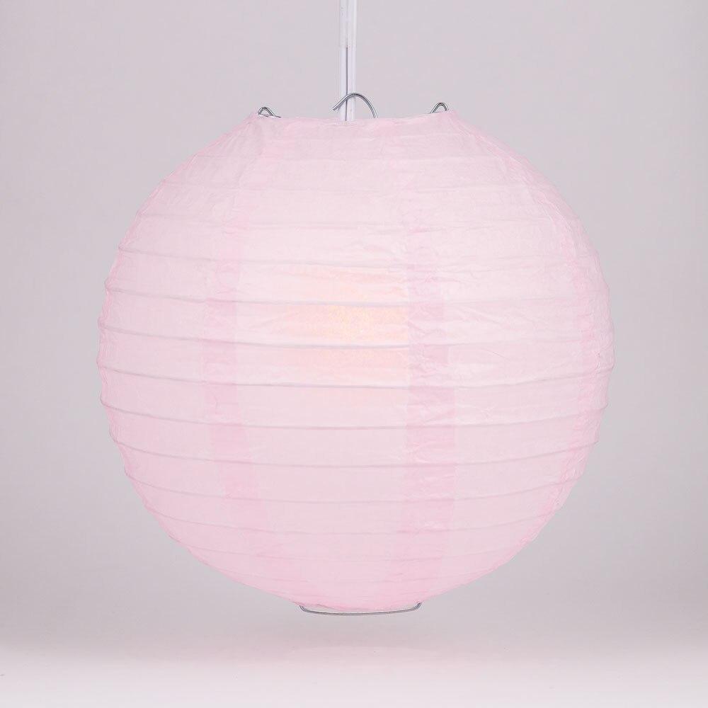 BULK PACK (5) 18" Pink Round Paper Lantern, Even Ribbing, Chinese Hanging Wedding & Party Decoration - PaperLanternStore.com - Paper Lanterns, Decor, Party Lights & More