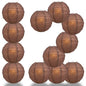 BULK PACK (12) 18" Brown Round Paper Lantern, Crisscross Ribbing, Chinese Hanging Wedding & Party Decoration - PaperLanternStore.com - Paper Lanterns, Decor, Party Lights & More